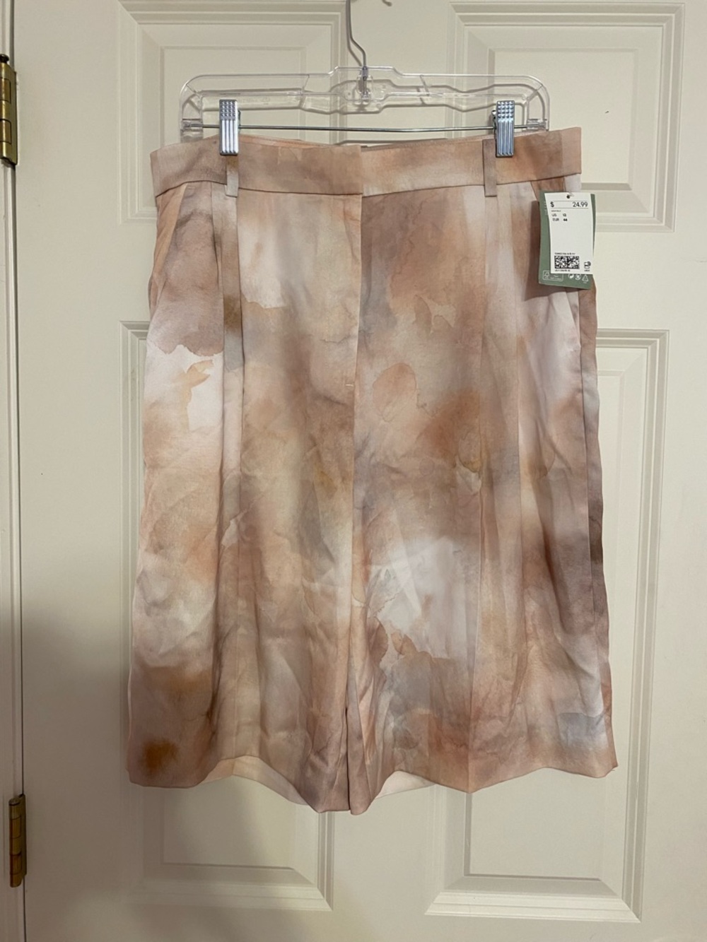 H&M marbled watercolor bermuda shorts, size 12